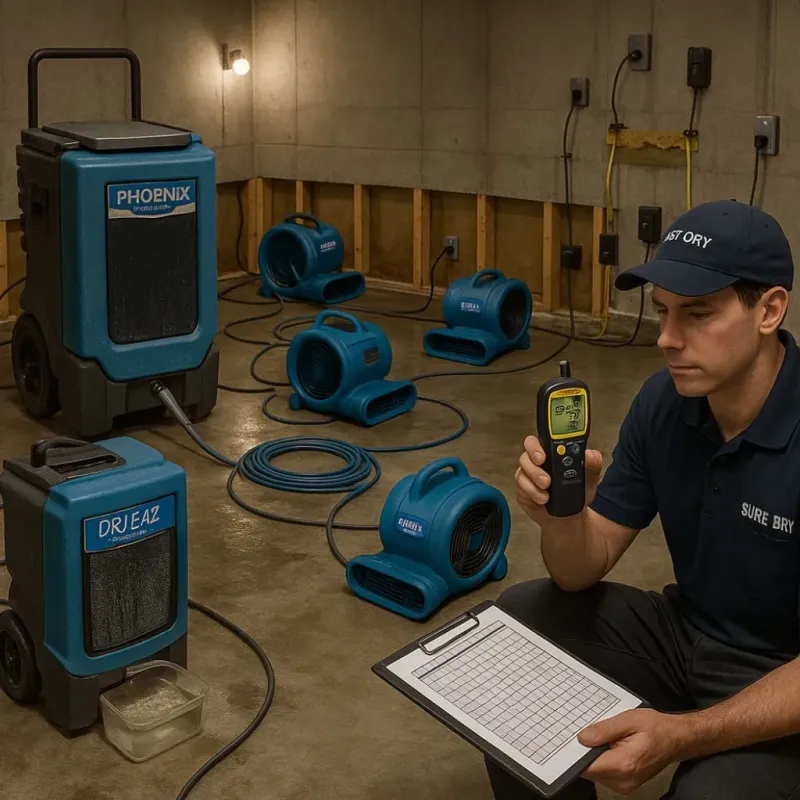 Structural Drying and Dehumidification process in North Plainfield, NJ